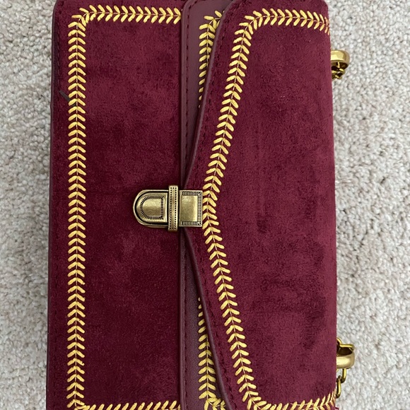 Red Vegan Leather Handbag Crossbody - Picture 2 of 5